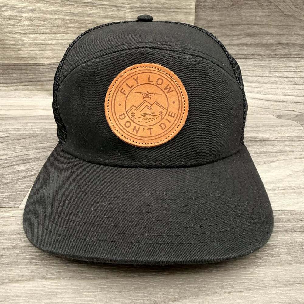 Trent Palmer Fly Low Don't Die 7-Panel Trucker Hat Black